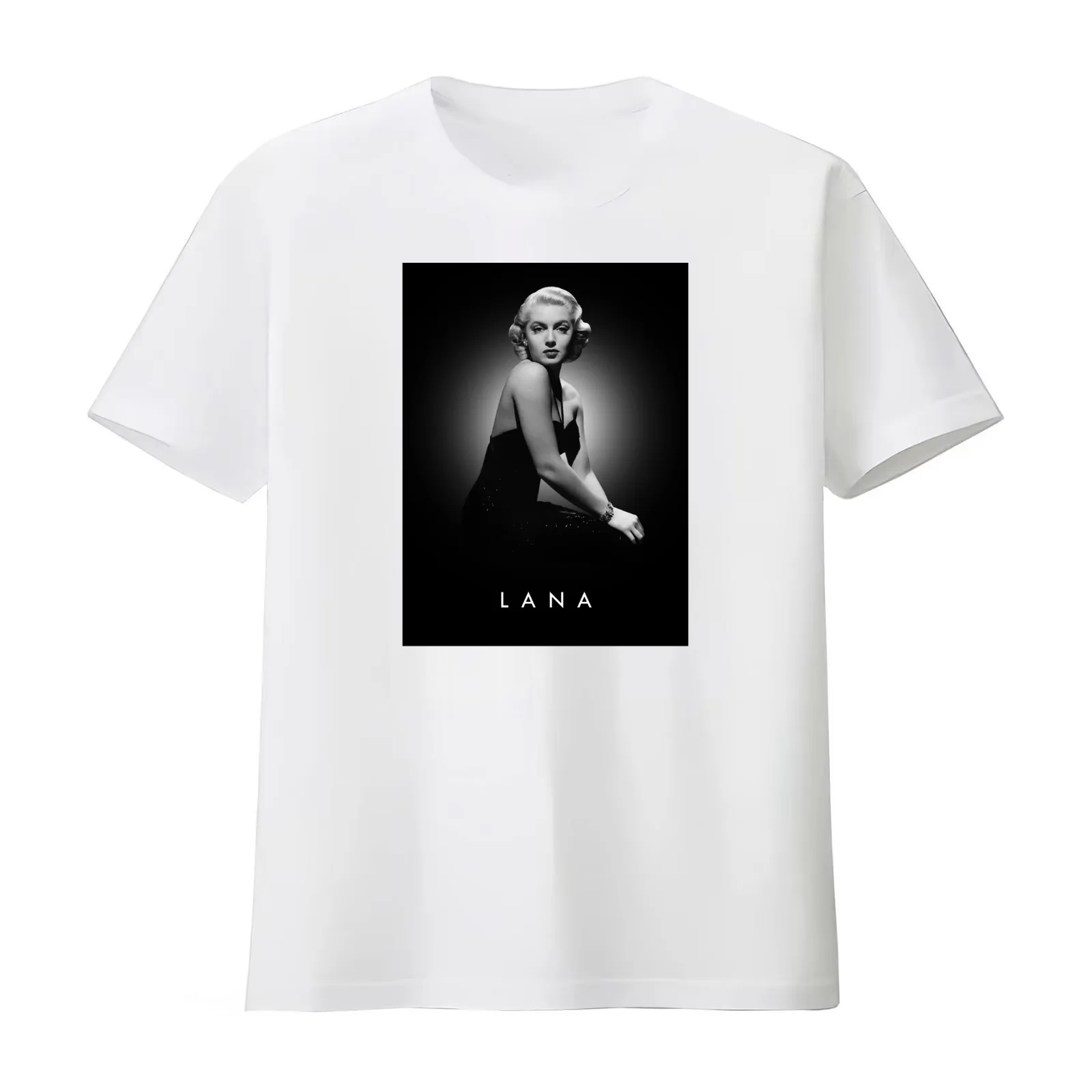 Lana Turner T-Shirt Summer Casual Cotton Tee Oversized Streetwear Tops Vintage Graphic Print Loose Fit Short Sleeve