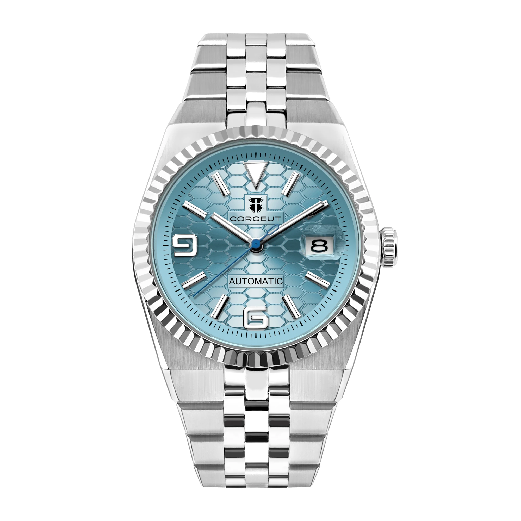 

Corgeut 40 мм Роскошные NH35 Movt Man Спортивные часы Автоматические Relogio Masculino Механические наручные часы Сапфировые ледяные синие мужские часы