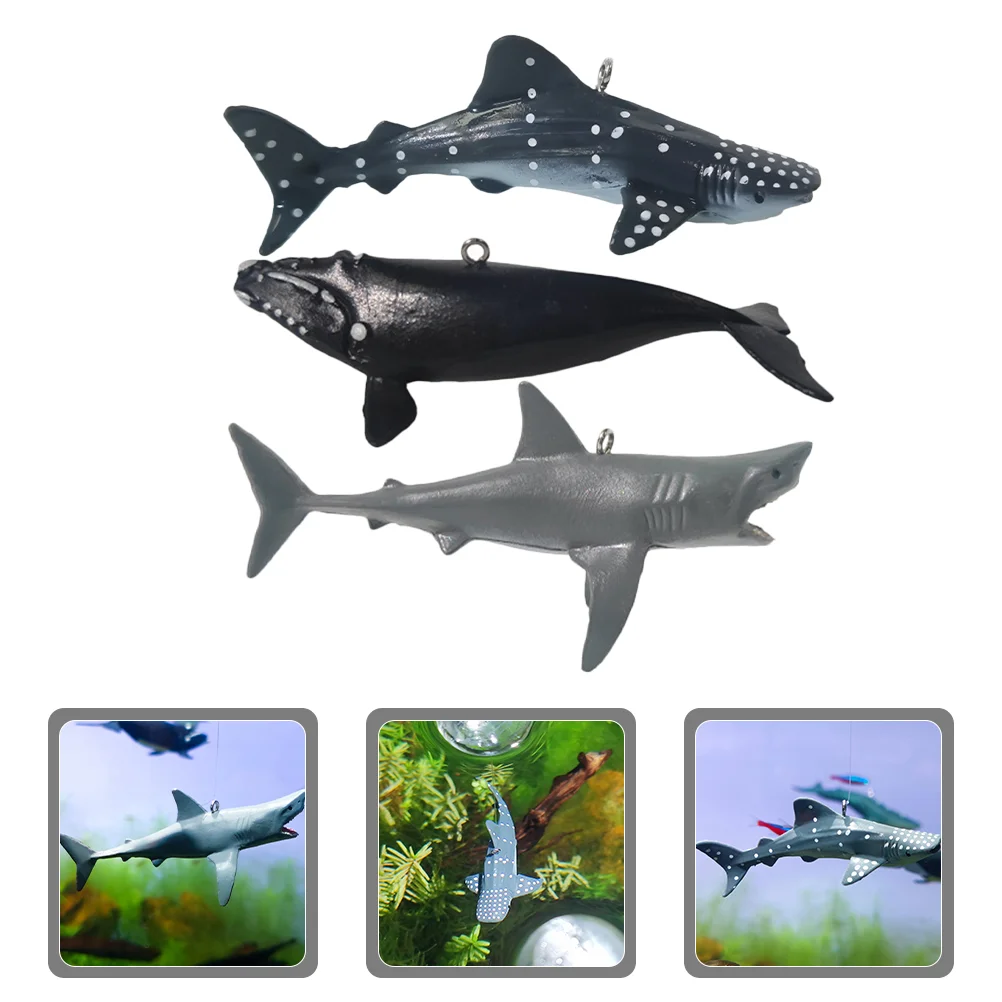 

3 Pcs Floating Shark Fish Tank Decors Decorations Toy Layout Aquarium Ornament Pvc