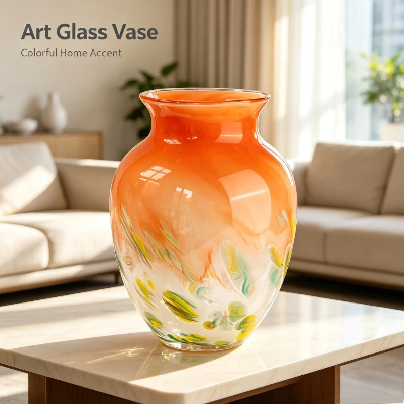 Vintage Ombre Polka Dot Glass Vase French Luxury Home Decor Living Room Table Flower Arrangement Ornament Art Gift