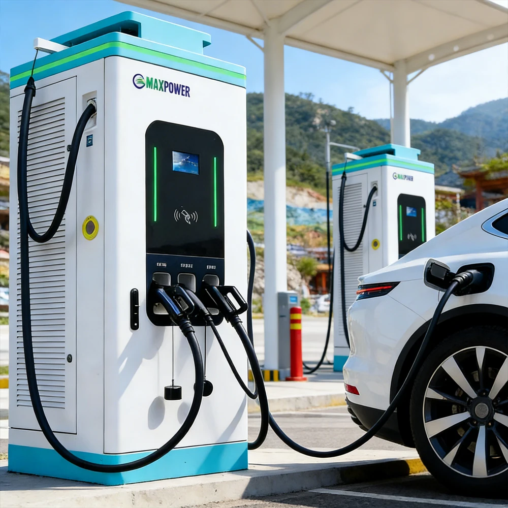 Commercial New Energy Vehicle 3-in-1 AC DC Fast EV Charging Station with 400kW Liquid Cooled DC & 22kW AC Integrated Charger