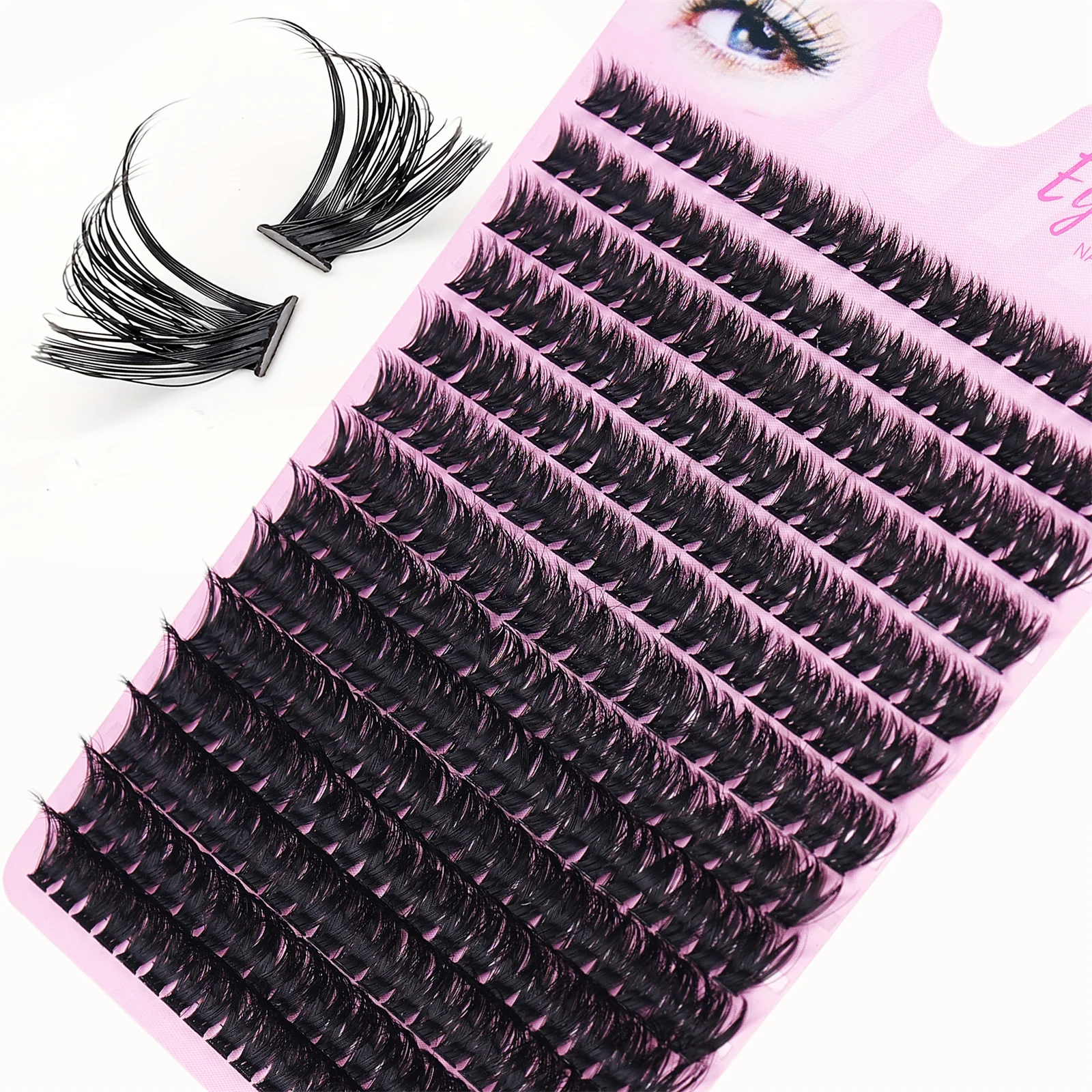 D Curling Dense Volume Lash Clusters 280Pcs 80D Thick 8-16mm DIY Individual Eyelash Extensions