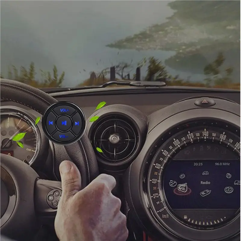 A55T 2X Wireless Bluetooth 5.0 Remote Controller Media Button Car Bike Steering Wheel Music Play For IOS Android Phone Tablet