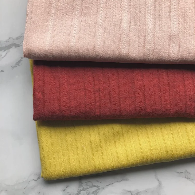140x50cm Fresh Pastoral Striped Jacquard Cotton Fabric Original Design Art Blouse Dress Clothing Spring and Summer Sewing Cloth