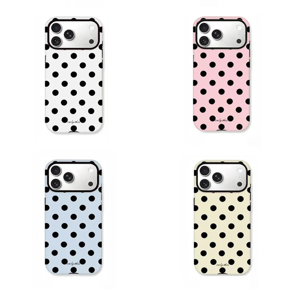 Modne i urocze etui na telefon w kropki do iPhone'a 17 16 15 14 13 12 11 X XS XR XSMAX Air Pro Max Plus, luksusowe, dwuwarstwowe.