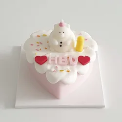 Cute Bear Silicone Mold Mini Candle Birthday Cake Mold DIY Decoration Gypsum Candle Crafts Accessories Mold