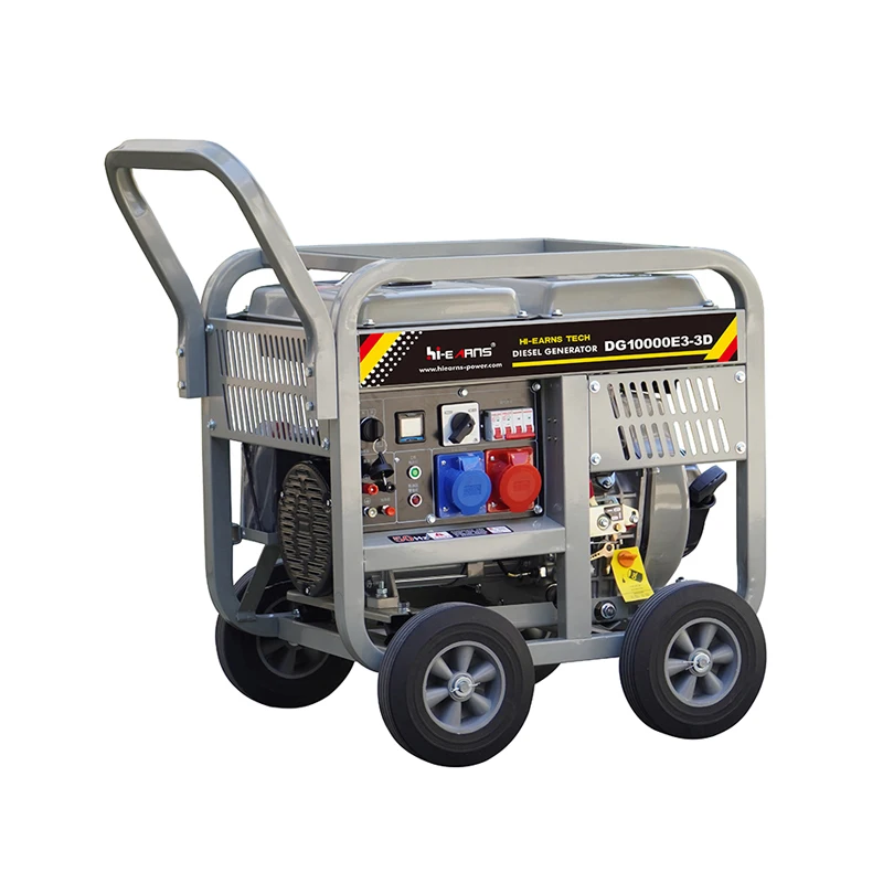 8kw 220/380V Rated Voltage 50Hz Frequency DG10000E3-3D Small Double-Cylinder Machine Open Frame With Equal Power
