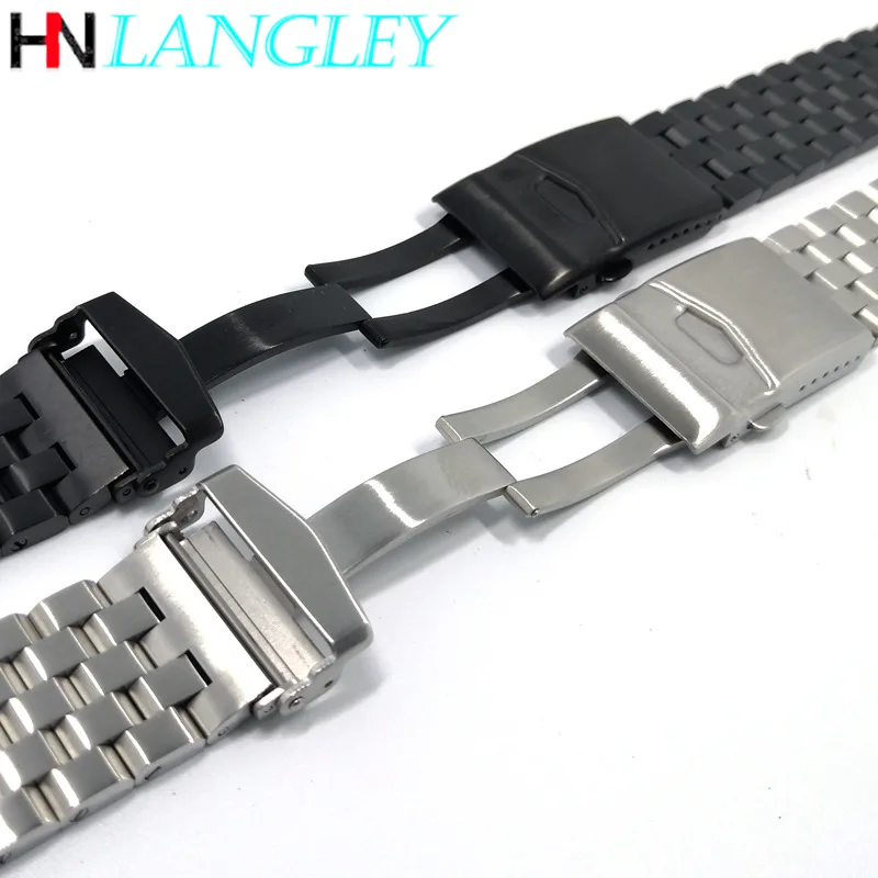 Stainless Steel Bracelet Solid Buckle Watch Band for Seiko 5 SKX007 SKX013 Replacement Screws Link 18mm 20mm 22mm Sport Strap