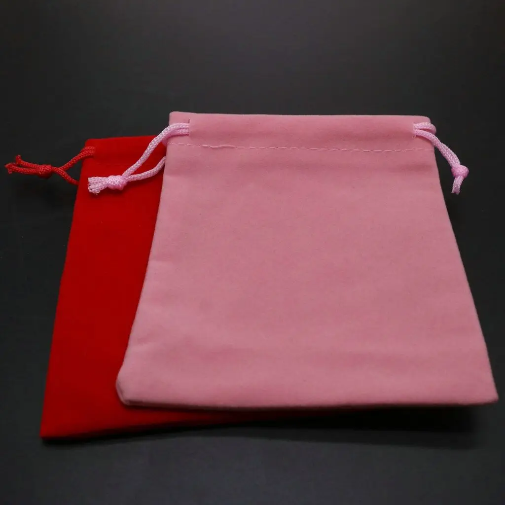 

100PCS 10 * 12cm high-end drawstring plush cloth bag, jewelry bag, candy gift bag, red/black/pink