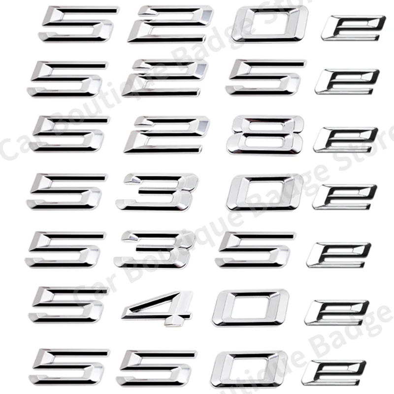 

ABS 3D Car Trunk Letters Logo Badge Emblem Decal Sticker For BMW 5 Series E39 E60 E61 F10 F11 G30 520e 525e 528e 530e 535e 540e