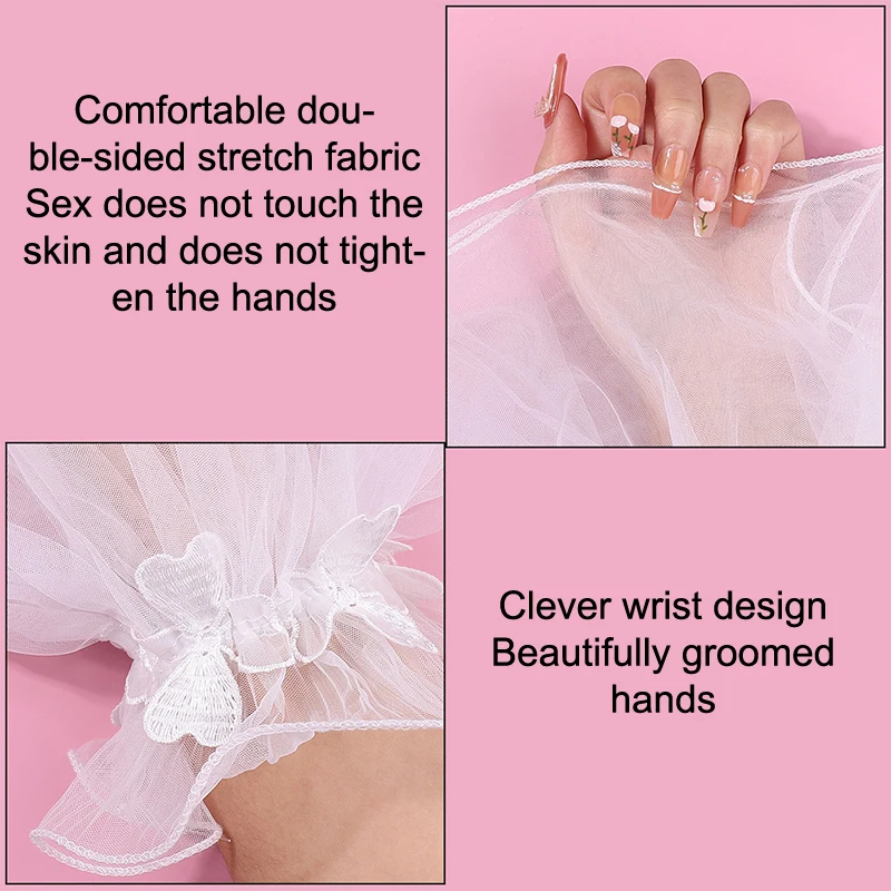 1Pair Lace Sleeves High Quality Super Fluffy Cuffs Lolita Wrist Cuffs Nail Art Fake Pleated Cuff Manicure Props