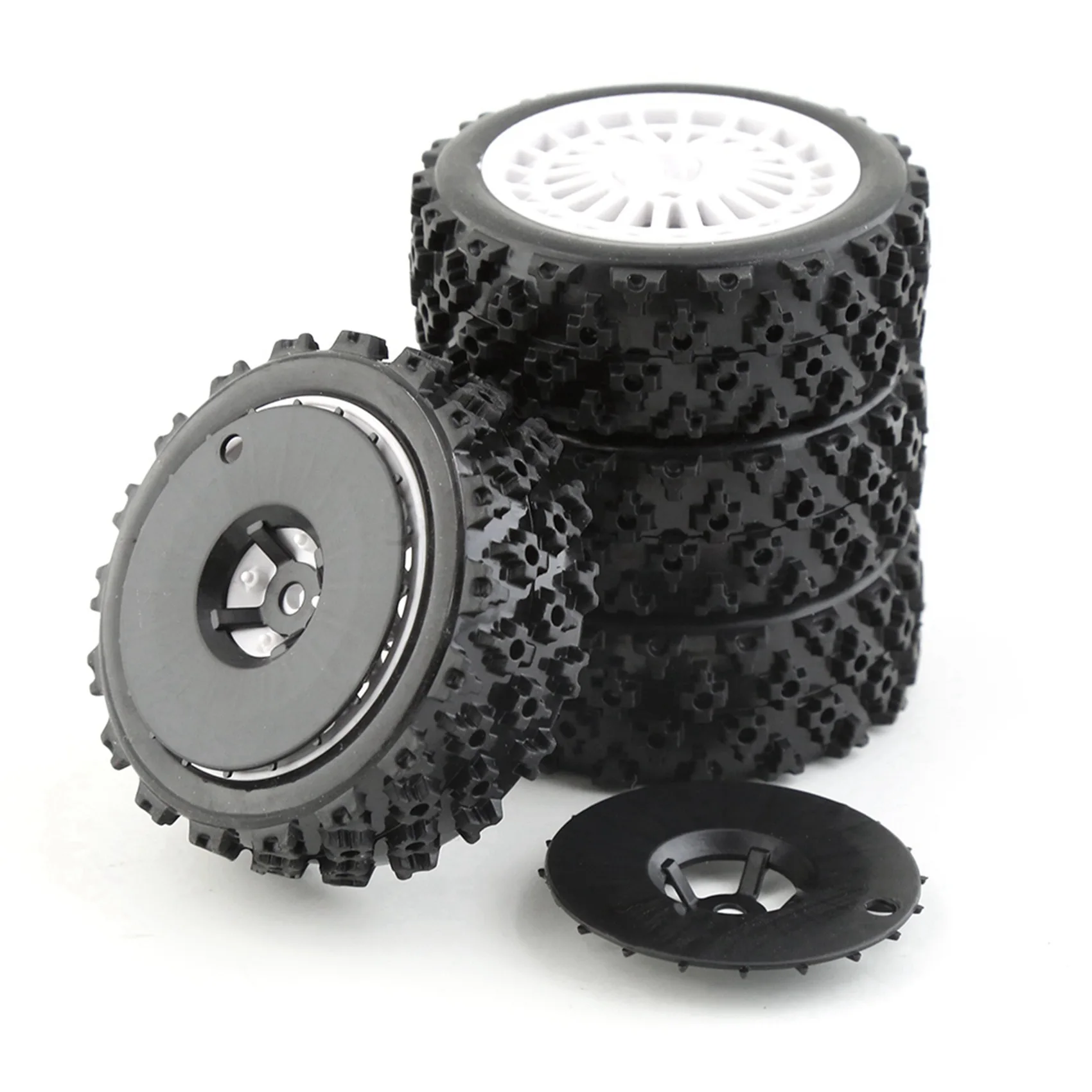 B24C-8Pcs Rubber Tire Wheel Tyre For Tamiya XV01 TA06 TT01 TT01E TT02 TT02B PTG-2 1/10 RC Car Upgrades Parts Accessories,2