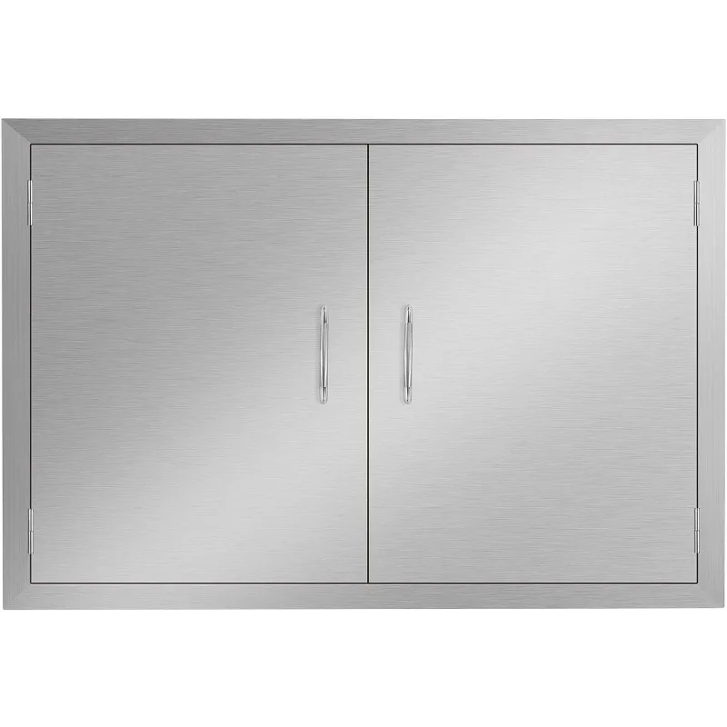 

Outdoor Kitchen Doors BBQ Access Door 28W x 19H Inch - Stainless Steel Double Wall Construction Vertical Door for Outdoor