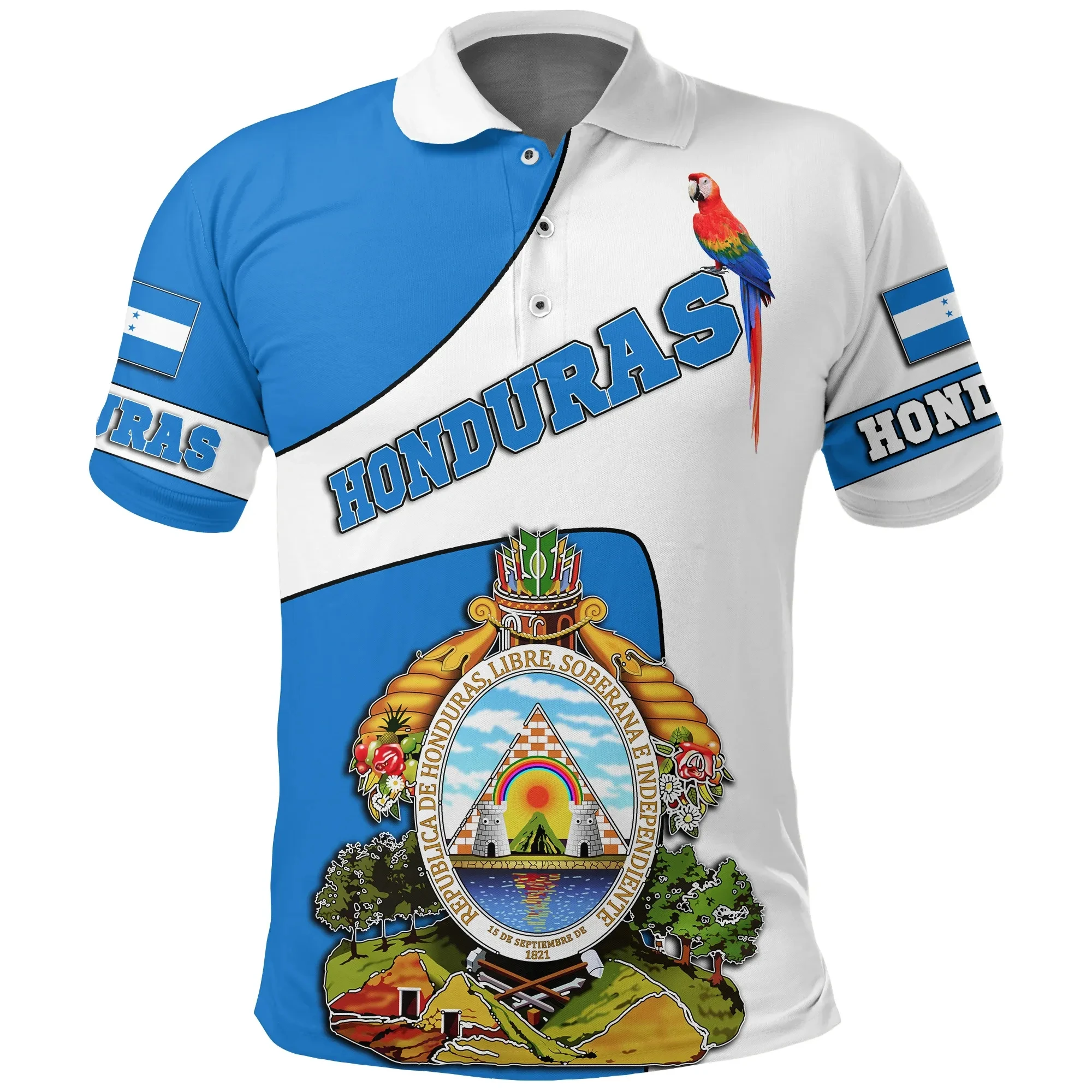 Honduras Flag Map 3D Printed Polo Shirts For Men Clothes Fashion Country POLO Shirt National Emblem Male Short Sleeve Streetwear