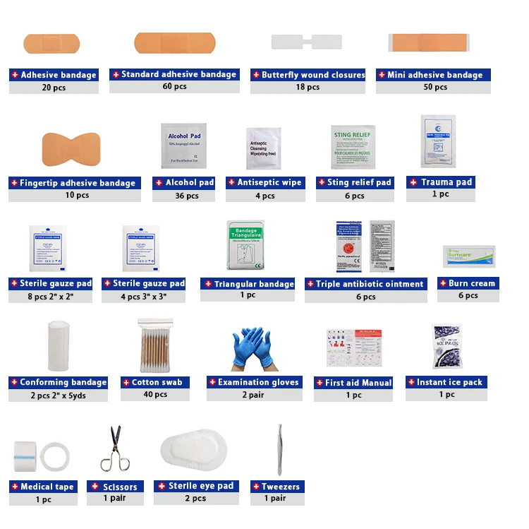 Durable Emergency Survival Medical Supplies Box Medical First Aid Kit for Home Office Workplace view 6