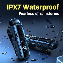 IPX7 Waterproof Wireless Bluetooth BT5.3 long-lasting Retractable driver Headset FIRO MONO Headphone in lotus with wire