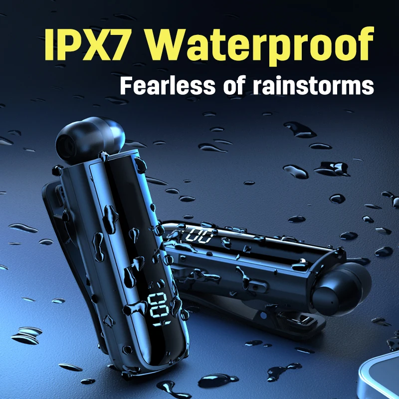 IPX7 Waterproof Wireless Earphone Bluetooth in Lotus with Wire Call Vibration Headset Noise Cancelling against water for ear