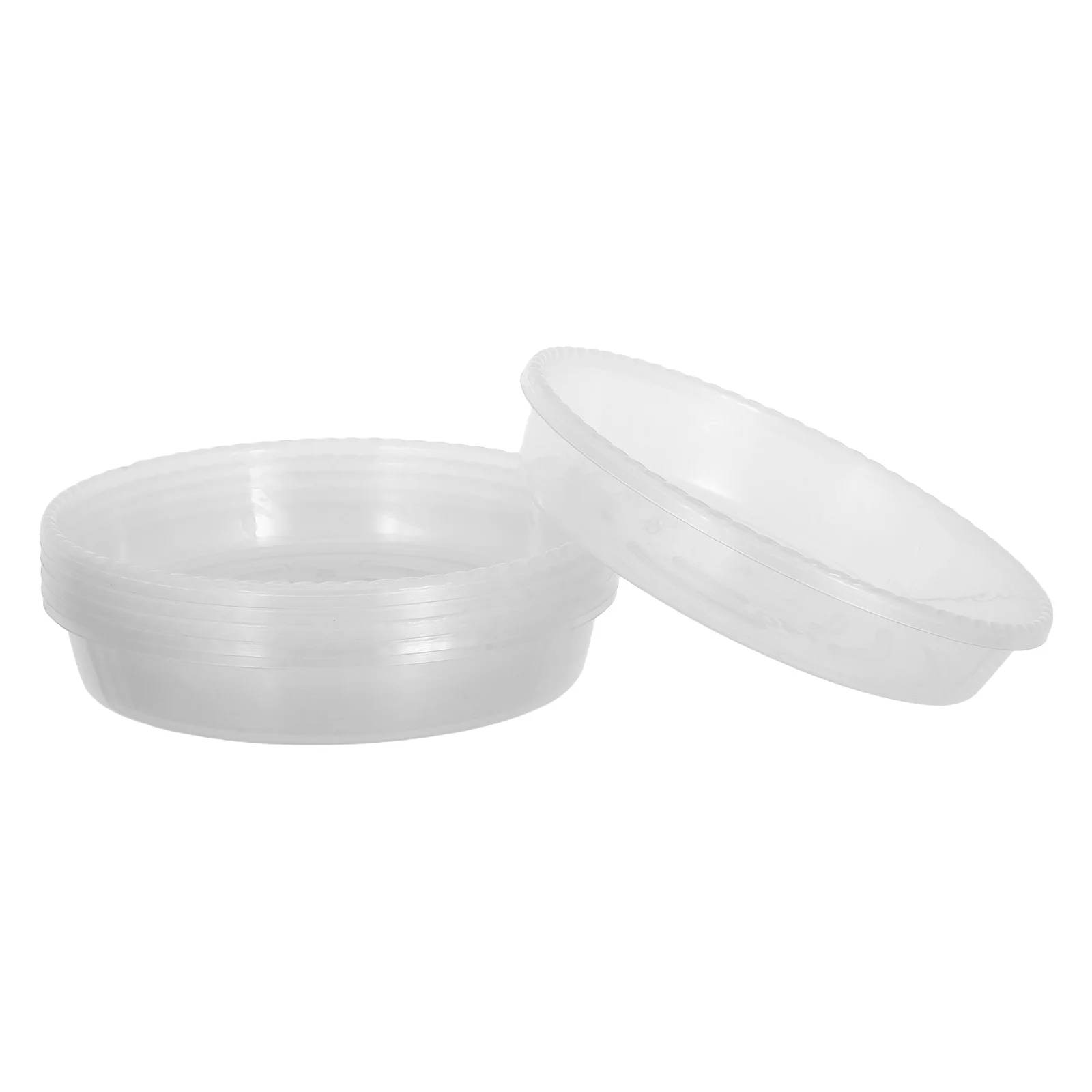 

6 Pcs Plant Water Tray Flower Pot Saucers Drip Trays Drainage Clear Plastic Base