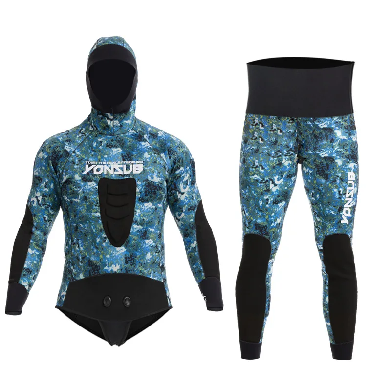 

5 мм 2 шт. неопреновая куртка для подводной охоты, подводной охоты, каякинга, плавания, дайвинга, куртки, брюки с капюшоном, теплый костюм для подводного плавания и подводного плавания