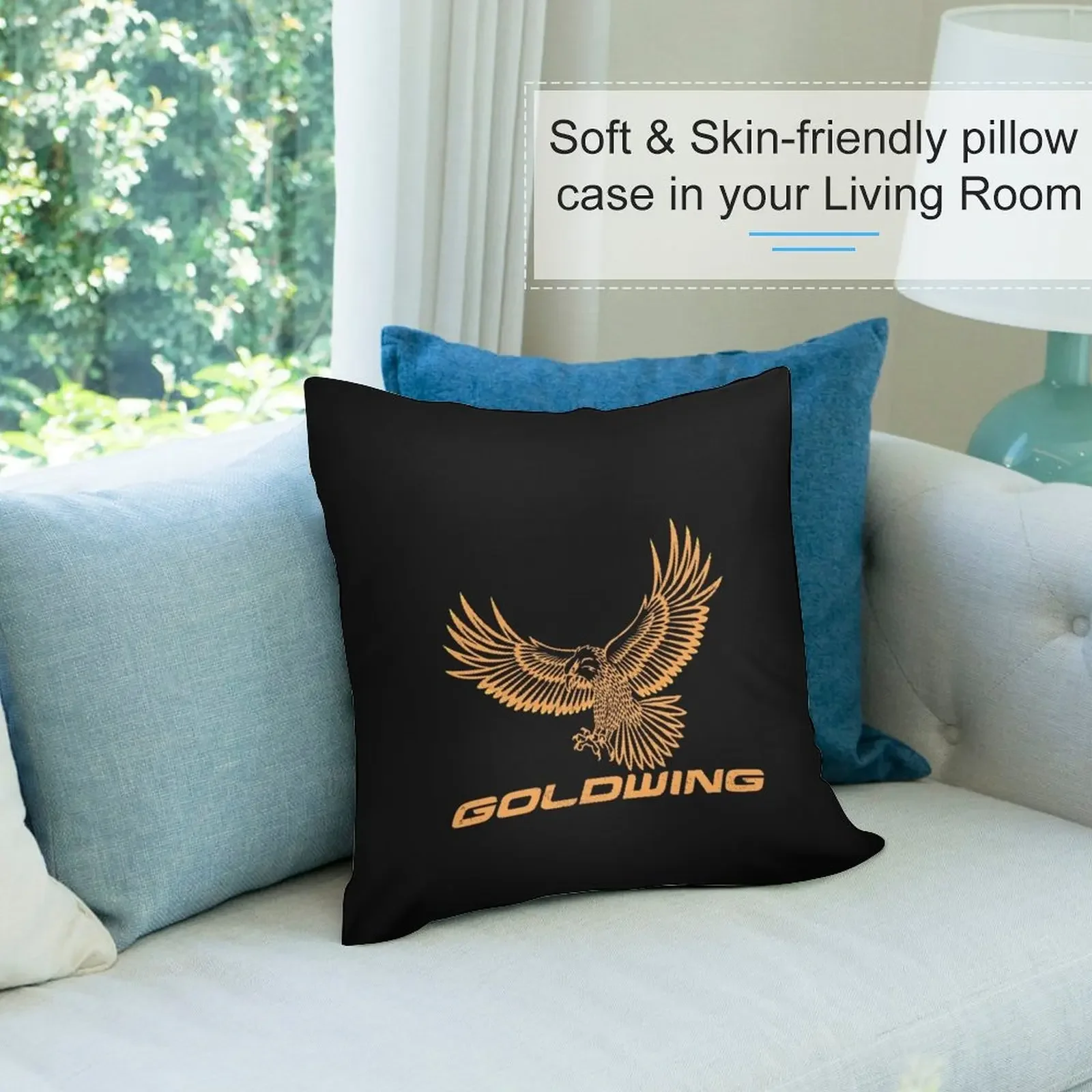 Goldwing تي شيرت للدراجات النارية تي شيرت أساسي رمي وسادة الخريف المخدة عيد الميلاد كيس وسادة وسادة #4