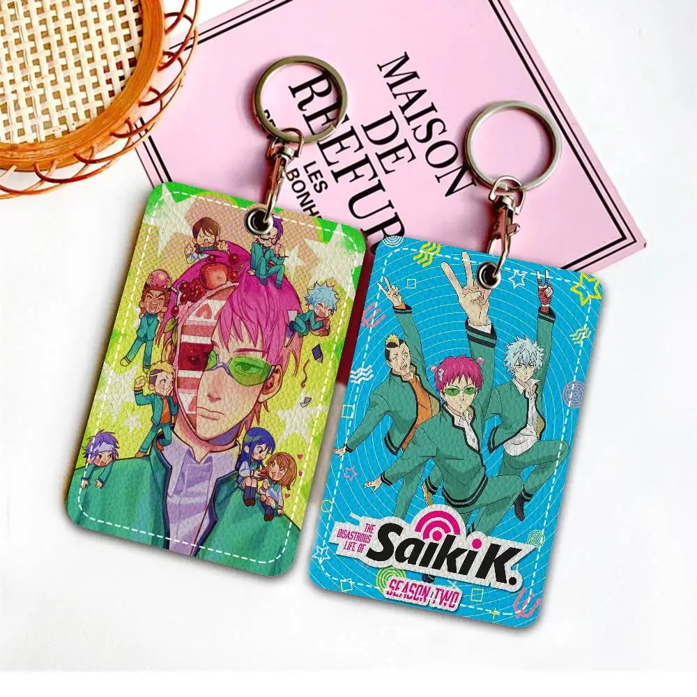 

The D-Disastrous L-Life Of S-Saiki-K Cartoon Card Keychain Anime Fashion Pendant Bag ID Door Card Case Bus Card Birthday Gift