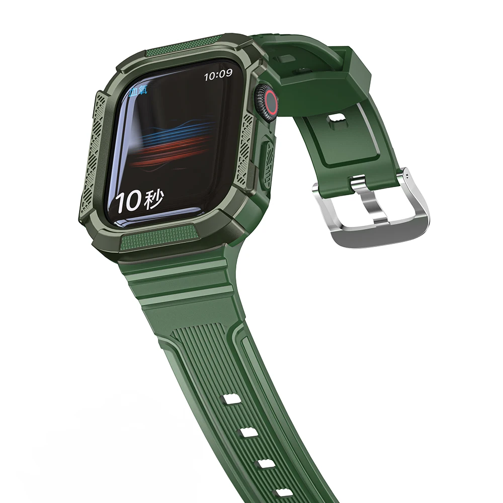 Silicone Case + Strap for Apple Watch 8 7 45mm 41mm 6 5 4 SE 44mm 40mm Sport Smart Watch Wristband for iWatch 3 2 42mm 38mm Band