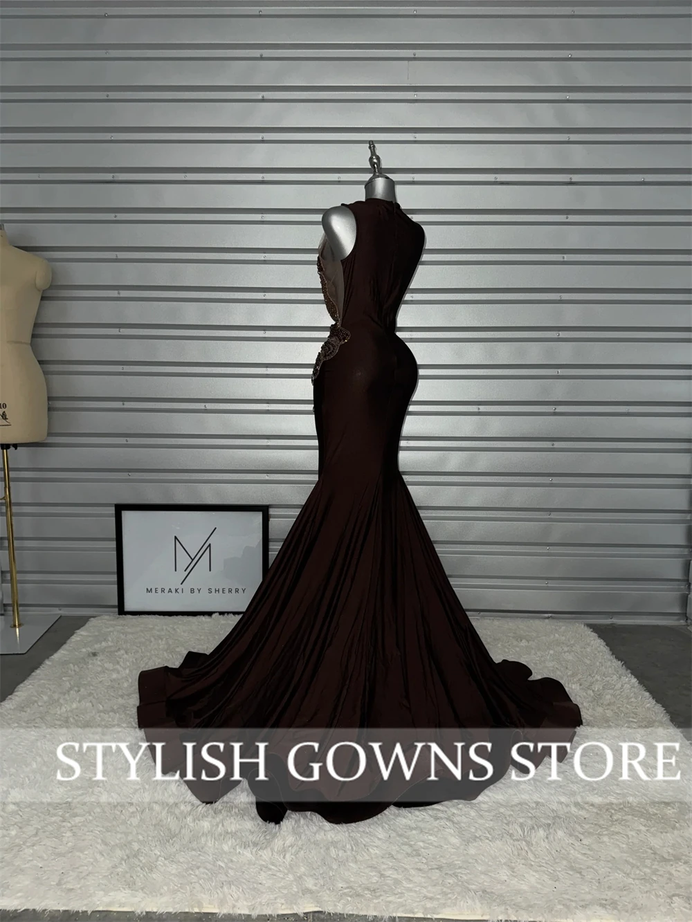 2027 Elegance Rhinestone Brown Prom Dress 2026 Customized Gems Diamonds Black Girls Evening Gown Aso Ebi Wedding Party Dress