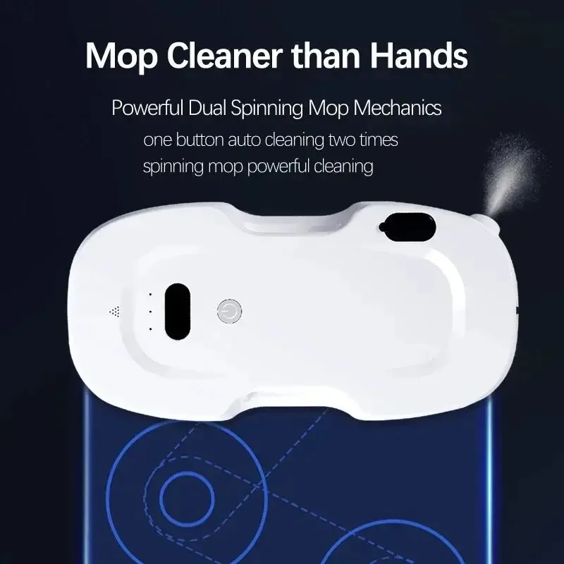 DIVEDEER High Suction Smart Window Cleaning Robot Electric Water Spray Window Cleaner Robot Anti-falling Vacuum Cleaner