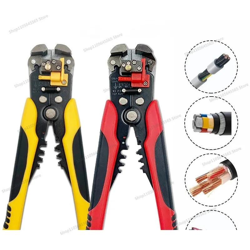 For D2 Multifunctional Automatic Wire Stripping Pliers Three in One Dual Color Stripping and Crimping Tool