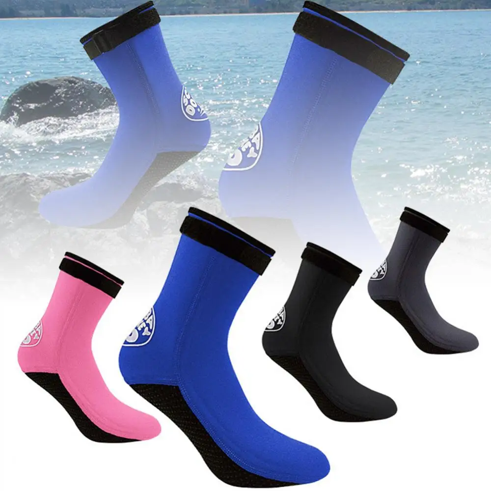 1 Pair 3mm Unisex Neoprene Socks Diving Scubaing Surfing Snorkeling Swimming Socks Boots Outdoor Sports Accessories