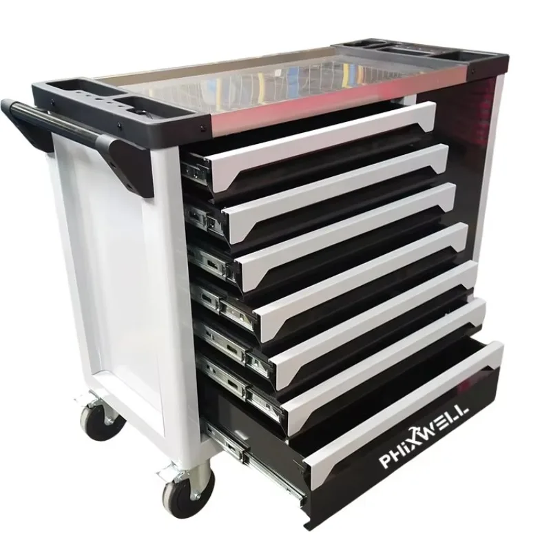 Heavy Duty Storage Tool Chest Cabinet Cart Workshop Garage Tool Trolley Cart Chest Cabinet Sets Tray Box With Tools Kit Tray