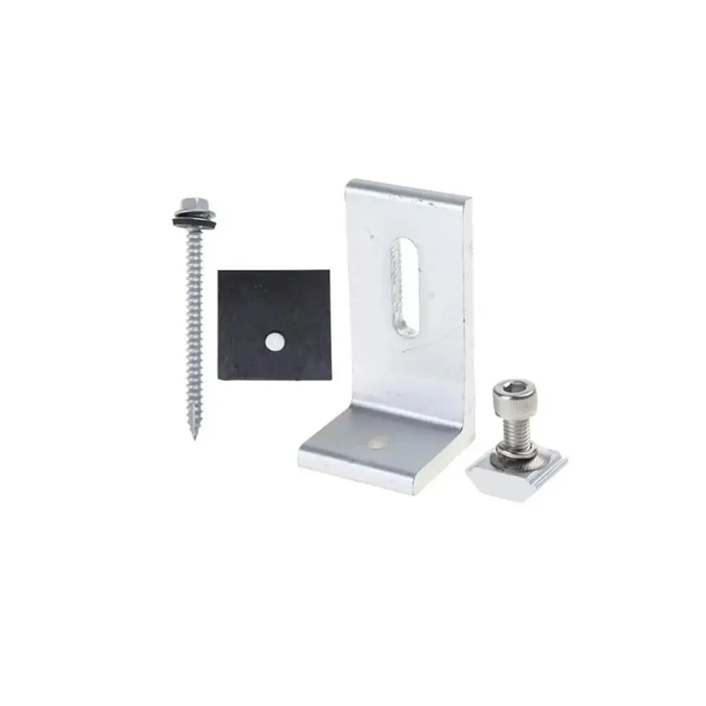 Aluminum L-Foot Mount Bracket Adjustable Rail Support Type Solar Panel L-Bracket Sturdy Durable Photovoltaic Mounting Bracket