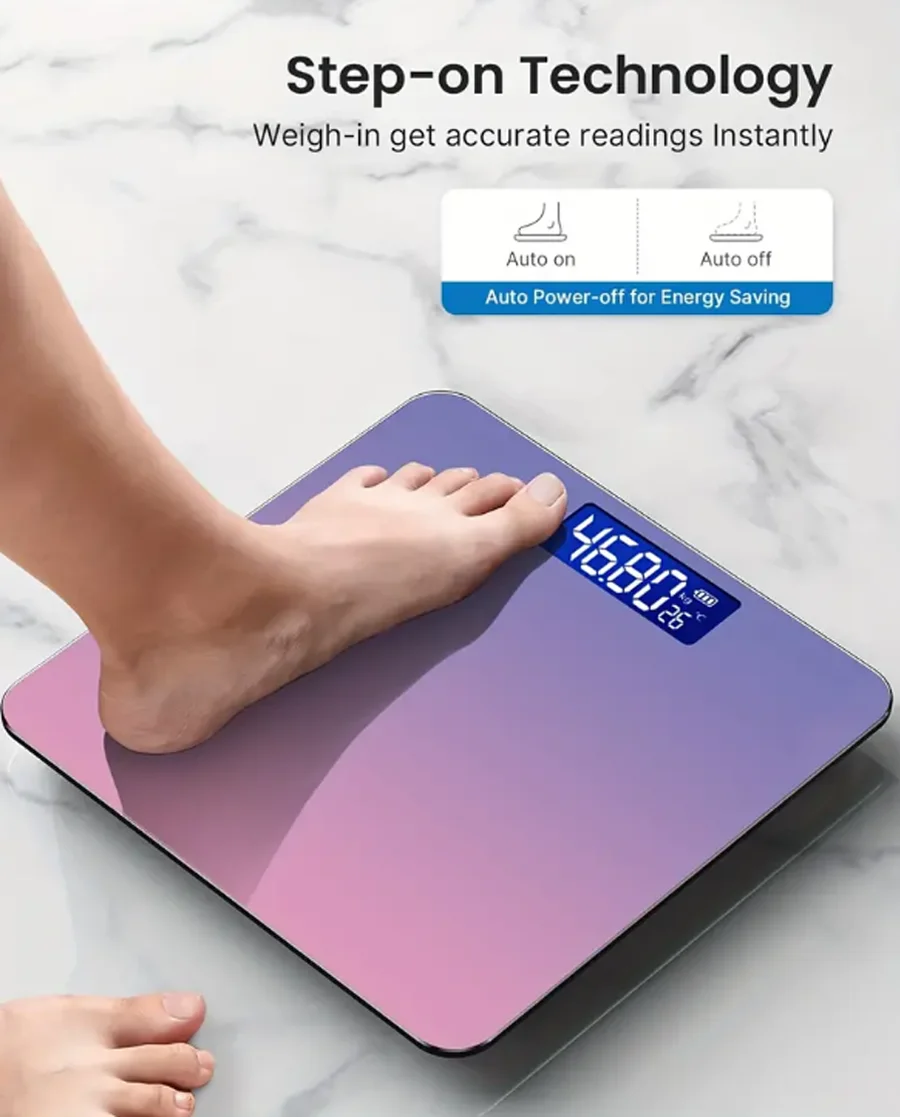 Gradient Color Intelligent LCD Electronic Scale Digital Display Glass Weight Scale Balance Body Health And Weight Loss