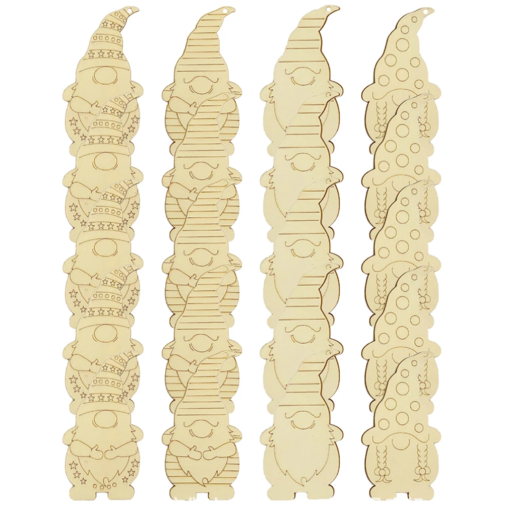 

20 set DIY Christmas naments Wooden Gnome Decorations Unfinished Craft Slices Portable Wood Chips Wall Hanging Pendents Holiday