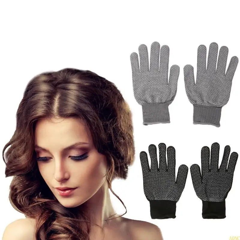 A0NC – gants résistants à chaleur, 2 pièces, pour boucler les cheveux, fer plat droit