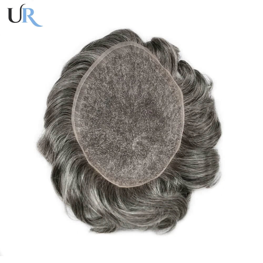 كامل الدانتيل قاعدة الشعر المستعار الرجال الشعر البشري |   نظام الشعر الدانتيل فائق النعومة يضيف شعرًا رماديًا، وسهل التنظيف والحفاظ عليه