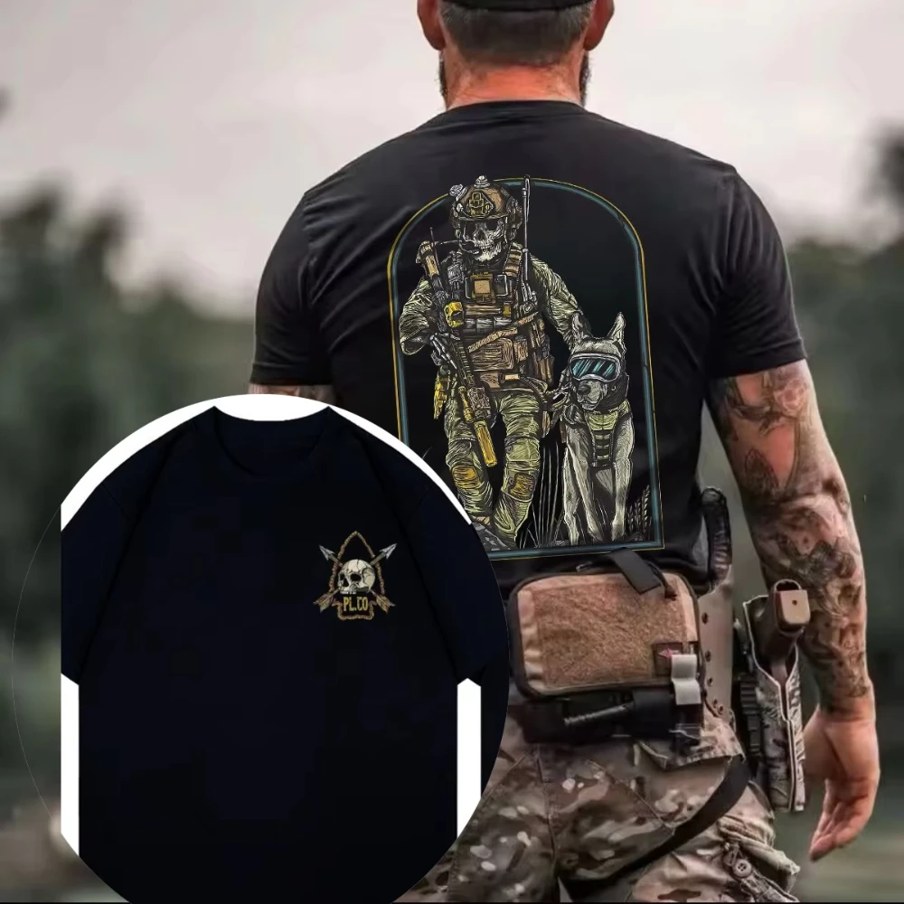 

2025 Summer Men's Military Wind Survey Soldiers New Outdoor Sports 100% Cotton T-Shirt Casual Short Sleeve Fashion Y2K