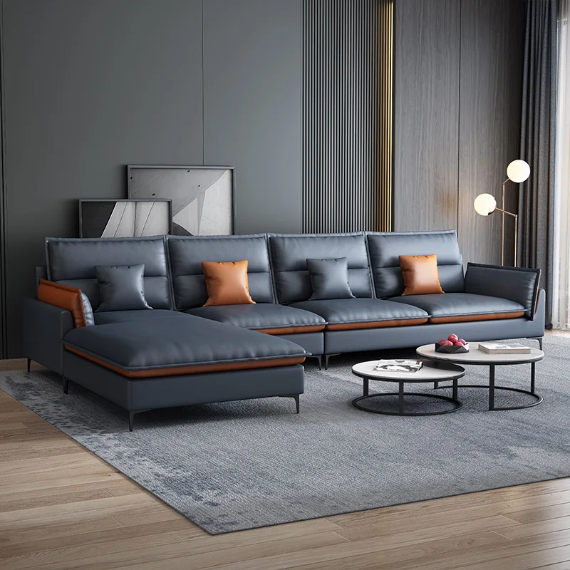 Italian minimalist technology fabric sofa, living room, small household, modern, simple, light luxury, straight row, double and