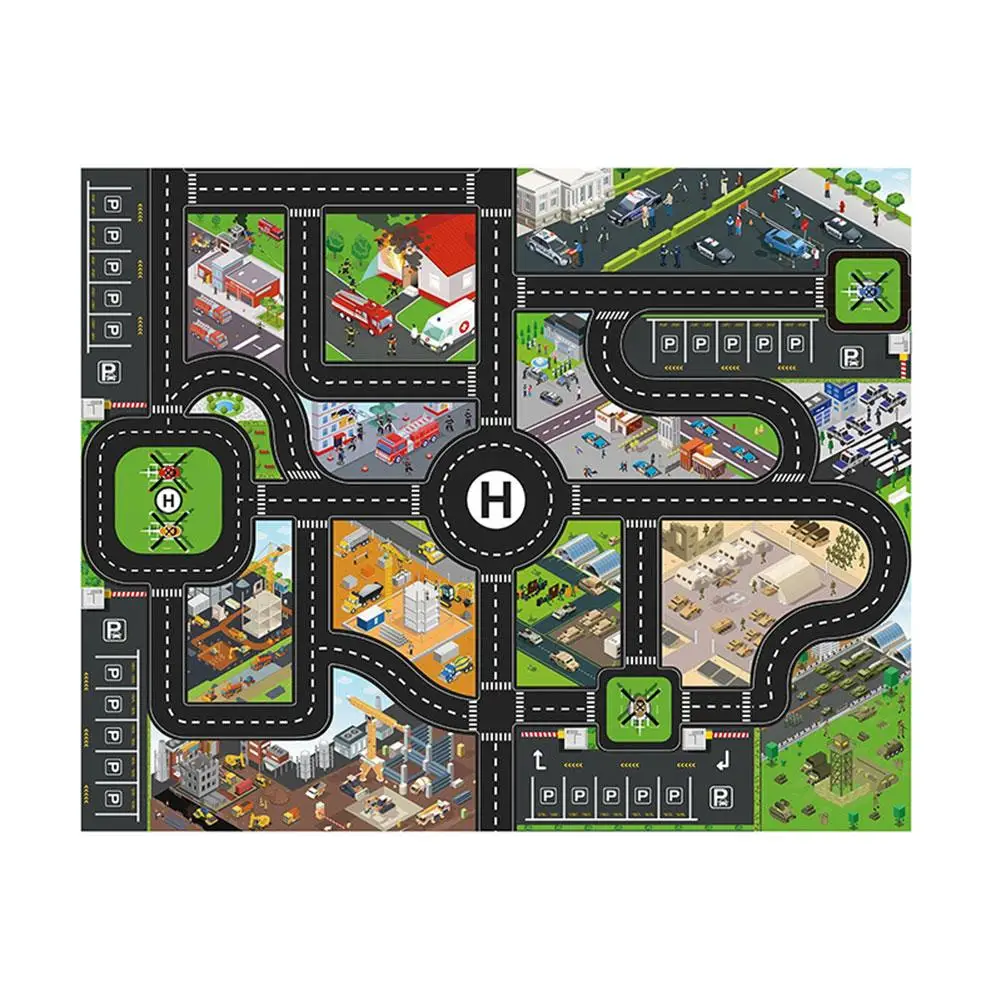 Kinderen Stad Kaart Speelgoed Auto Parking Road Map Legering Speelgoed Model Auto Klimmatten Engelse Versie Nieuw Voor Kinderen Spelen Game Map Racing X9i9