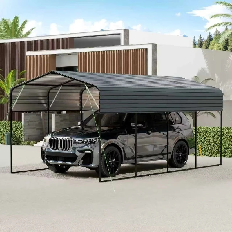 Heavy Duty 11*19ft Metal Carport Kit with Galvanized Steel Roof Outdoor Storage Carport with House Use Steel Structure