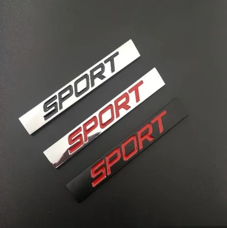 3D Metal Sport Logo Rear Trunk Emblem Badge Car Fender Sticker Decals For Toyota Honda Nissan VW Audi Sport Accessories