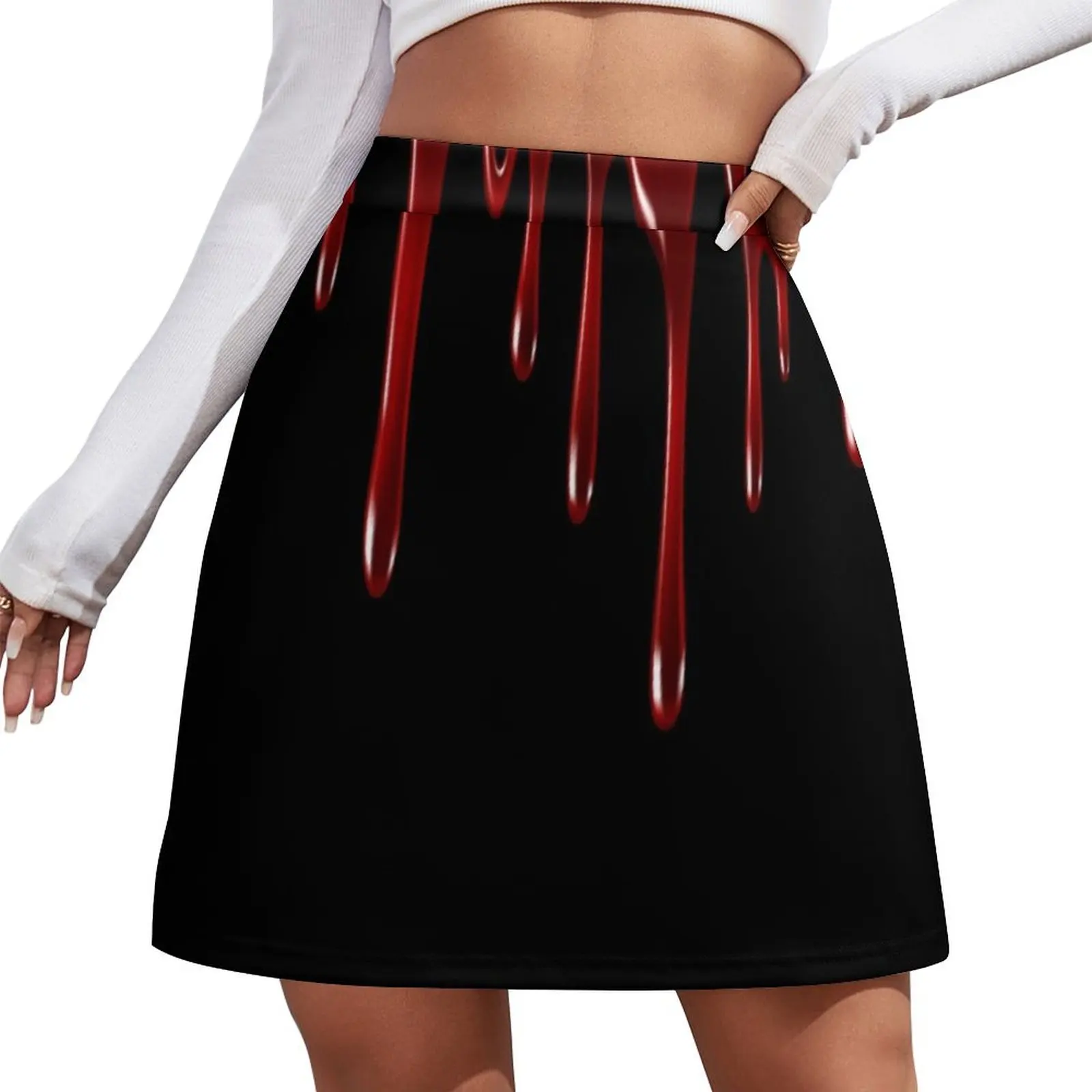 Blood Dripping Black Mini Skirt new in dresses fairy grunge skirts for women dress