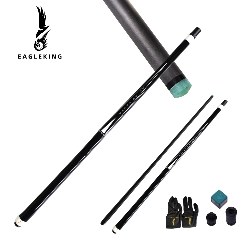 Carbon Fiber Shaft 1/2 Break Cue Uni-loc Joint Black Bakelite Ferrule 12.9mm Fiberglass Tip 19oz  147cm/58inch