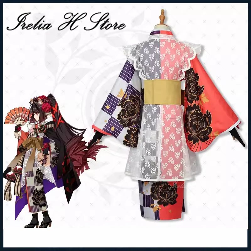 Irelia H Kyokutei Bakin FGO FateGrand Order Kyokutei Bakin 코스프레 코스튬 여성용 게임 할로윈 기모노 원피스