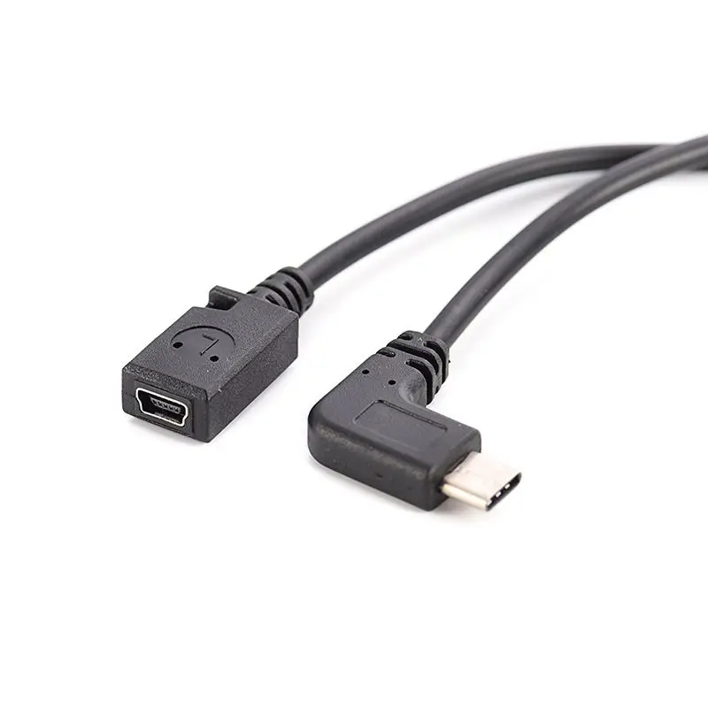 0.25m Mini 5Pin Female to Type-C Male Charging Data Cable Short Wire V3 Conversion Head T-Shaped Port to Type-C Conversion Cable