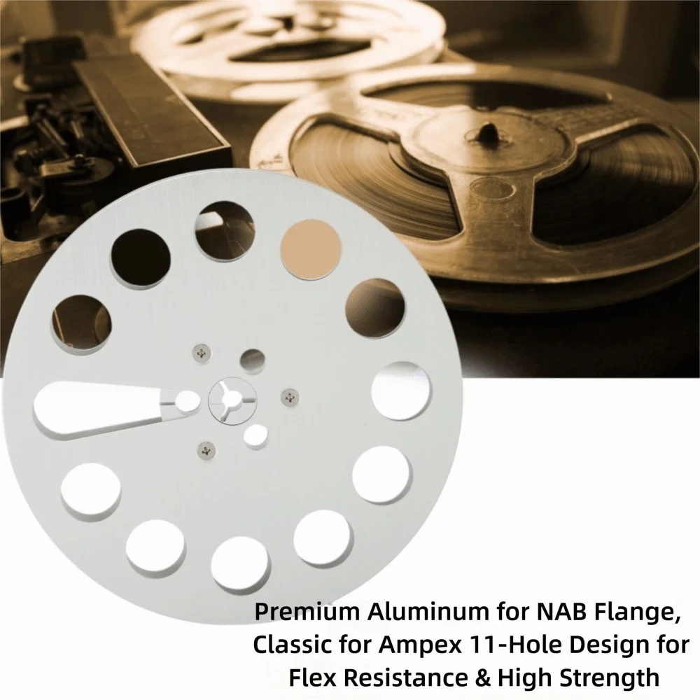 Replacement 1/4 7 Inch Empty Tape Reel 11 Holes Aluminum Reel Tape Reel Universal Open Reel for for NAB Sound Tape