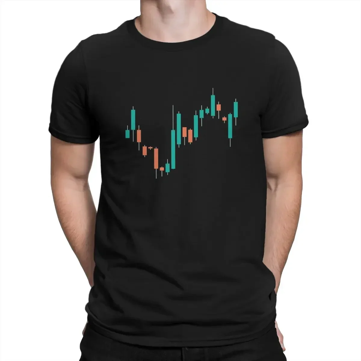 Stock Market Candlesticks Classic Bitcoin Cryptocurrency Meme T Shirt Gothic Crewneck TShirt Polyester Tops streetwear vintage