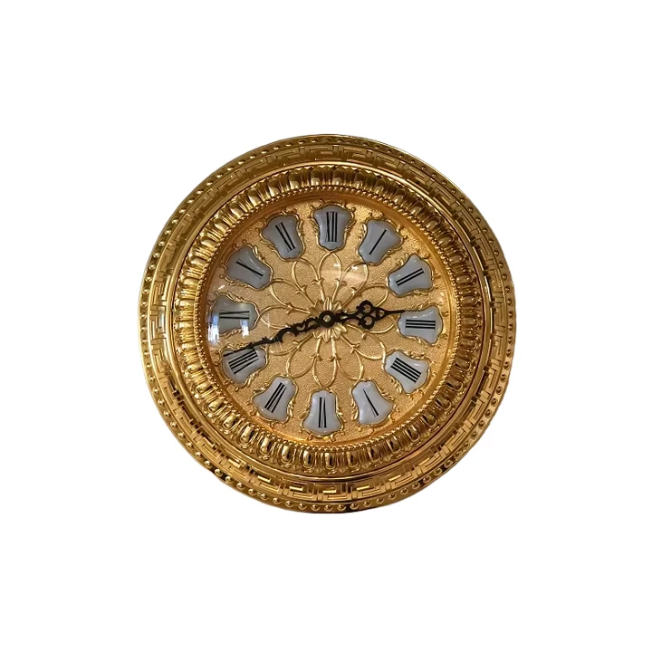 

Wall Clock Luxury Home Decoration Design Style Living Room Large Brass Custom 24K Golden Wall Clock