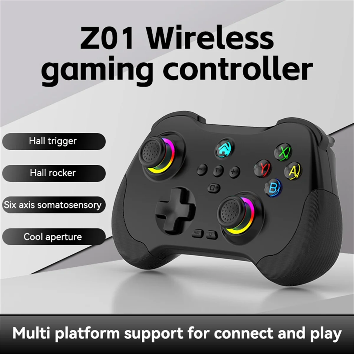 Wireless Game Controller Bluetooth 6-Axis Motion Sensor Turbo Programmable Joystick for Switch Steam PS3 PS4 PC Black