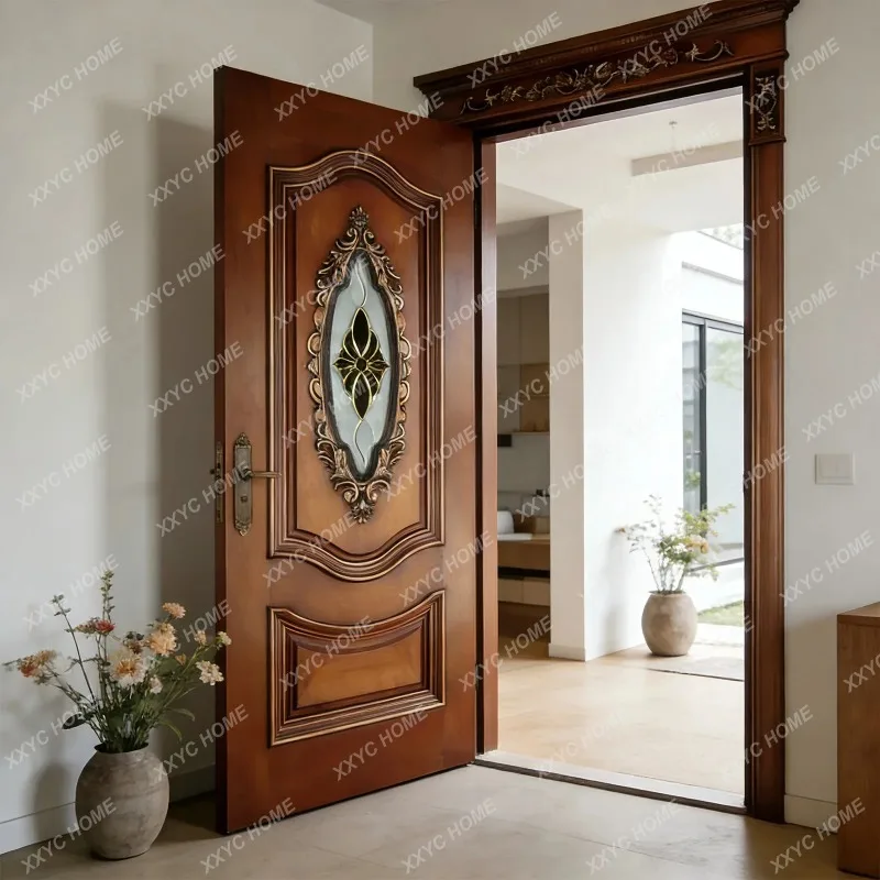 XX Customization Solid Wood Door For Interior, Customized Design With High Gloss Finish, Bedroom/Office/Bathroom Door